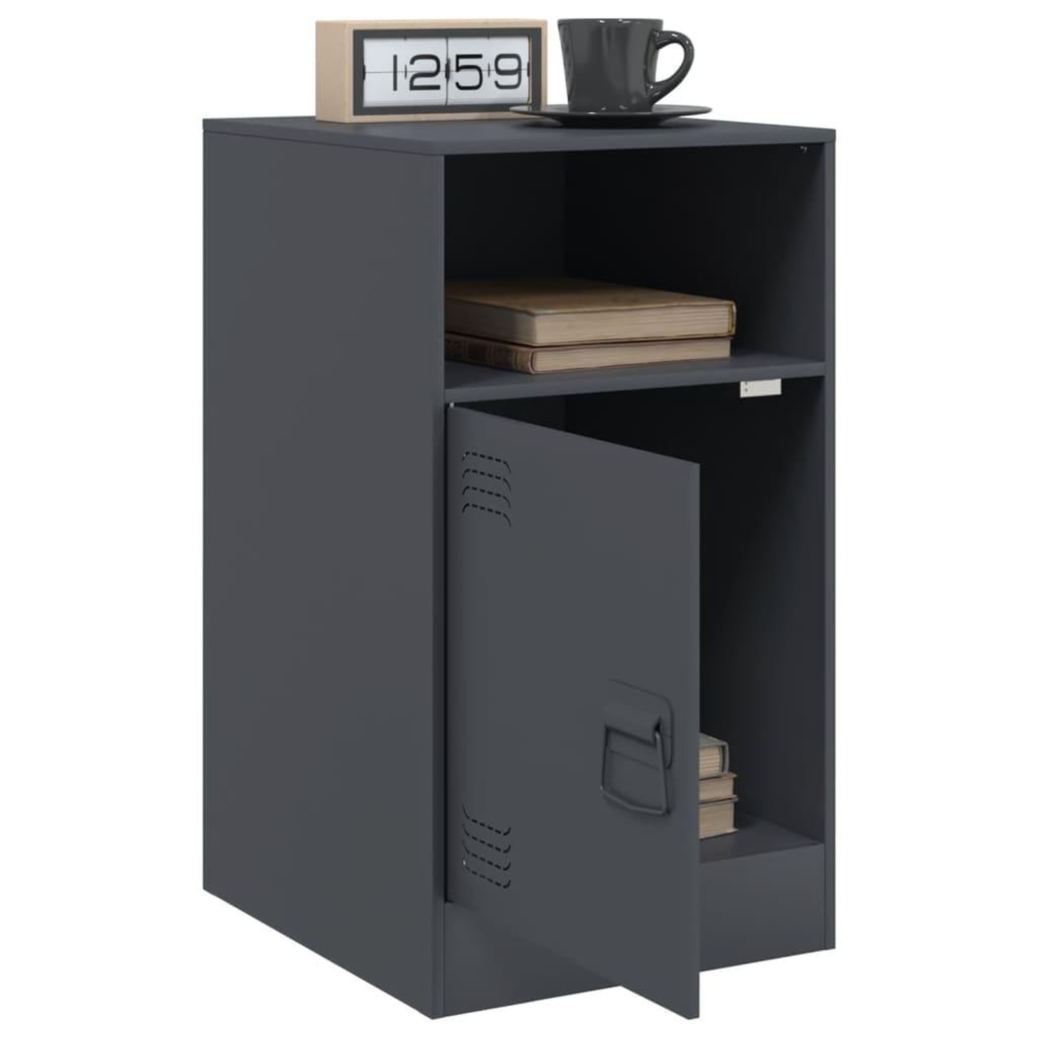 Voir la diapositive 5 : VIDAXL Table de chevet anthracite 34,5x39x62 cm acier