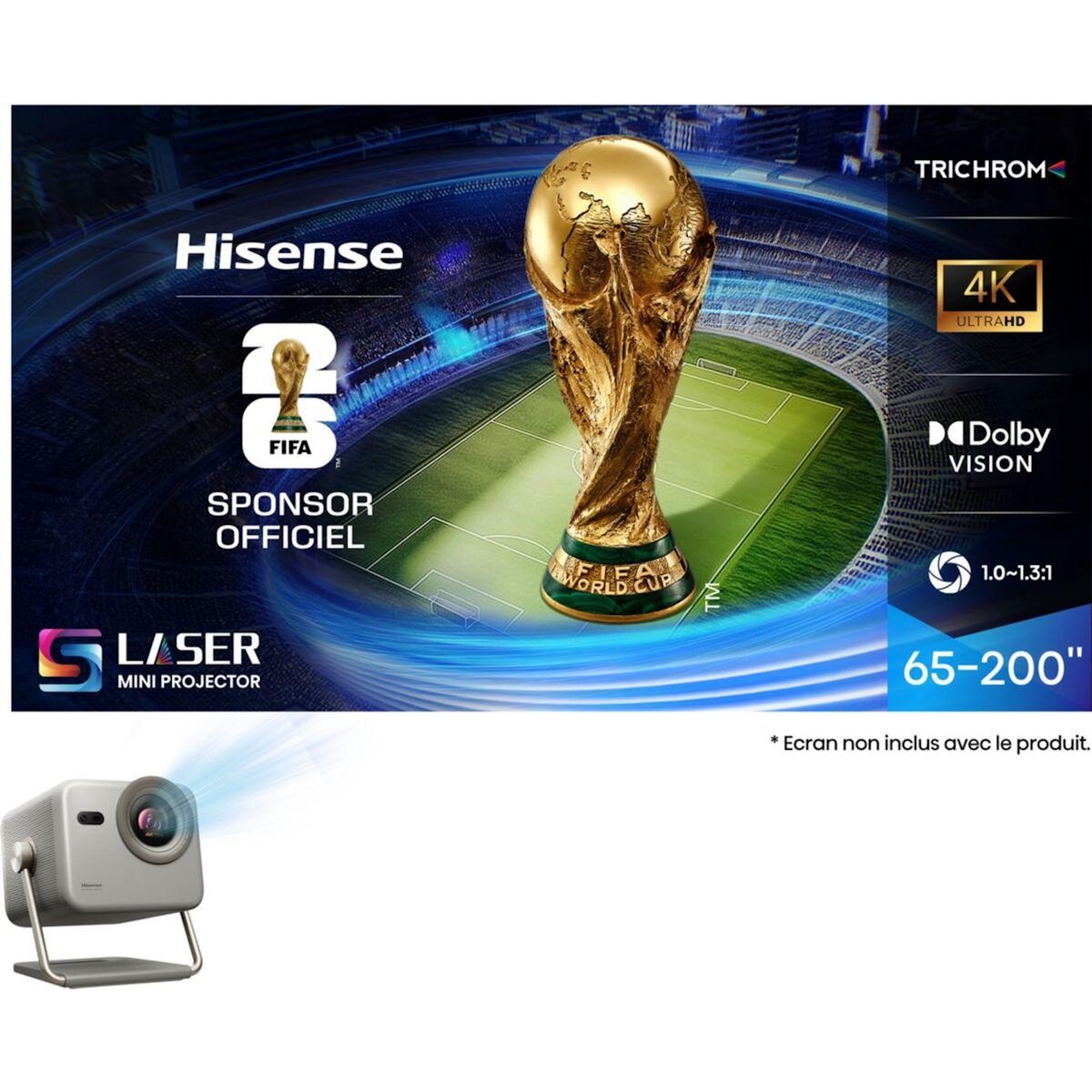Hisense Vidéoprojecteur home cinéma Laser Mini Projecteur M2 Pro