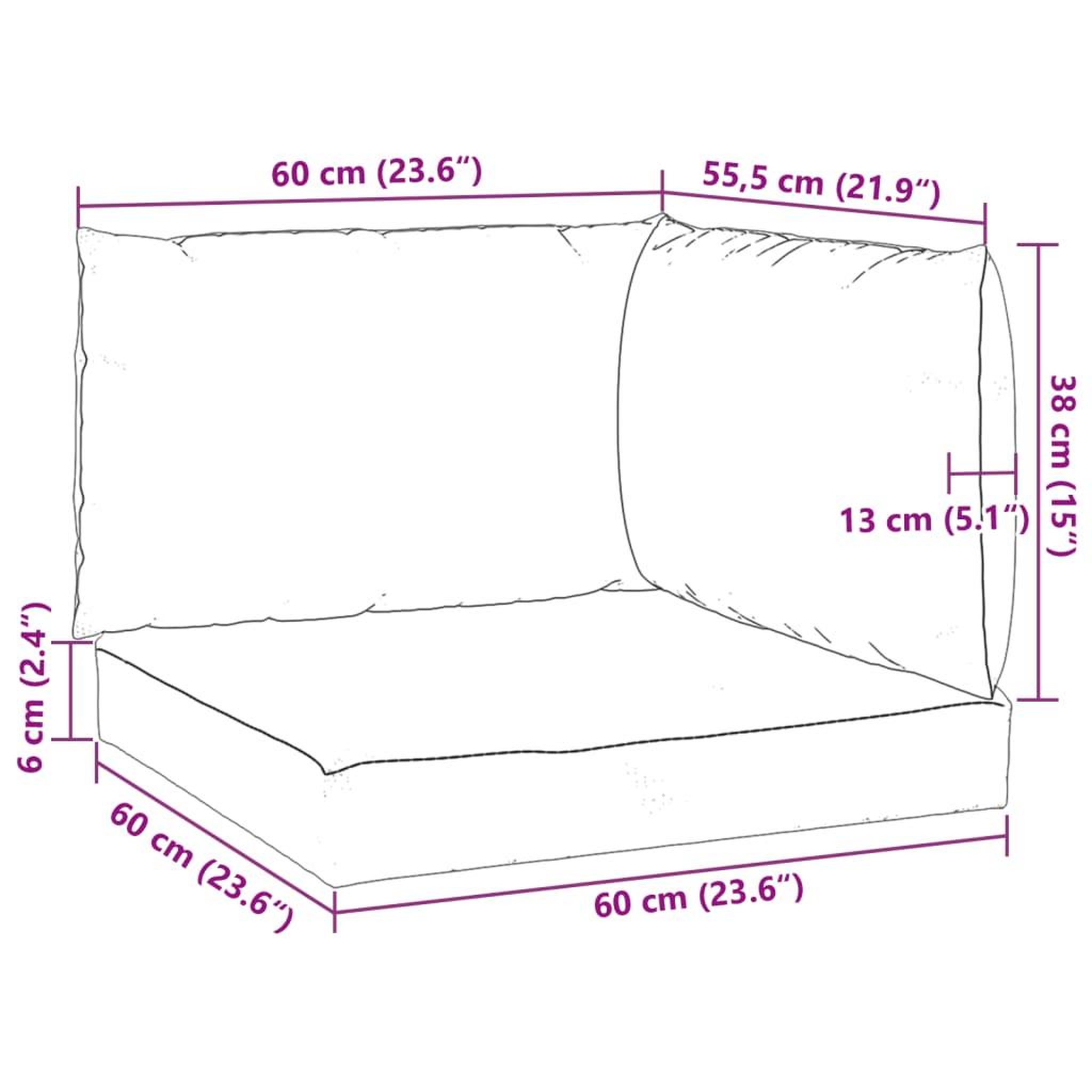 Voir la diapositive 6 : VIDAXL Coussins de palette lot de 3 rouge bordeaux tissu oxford