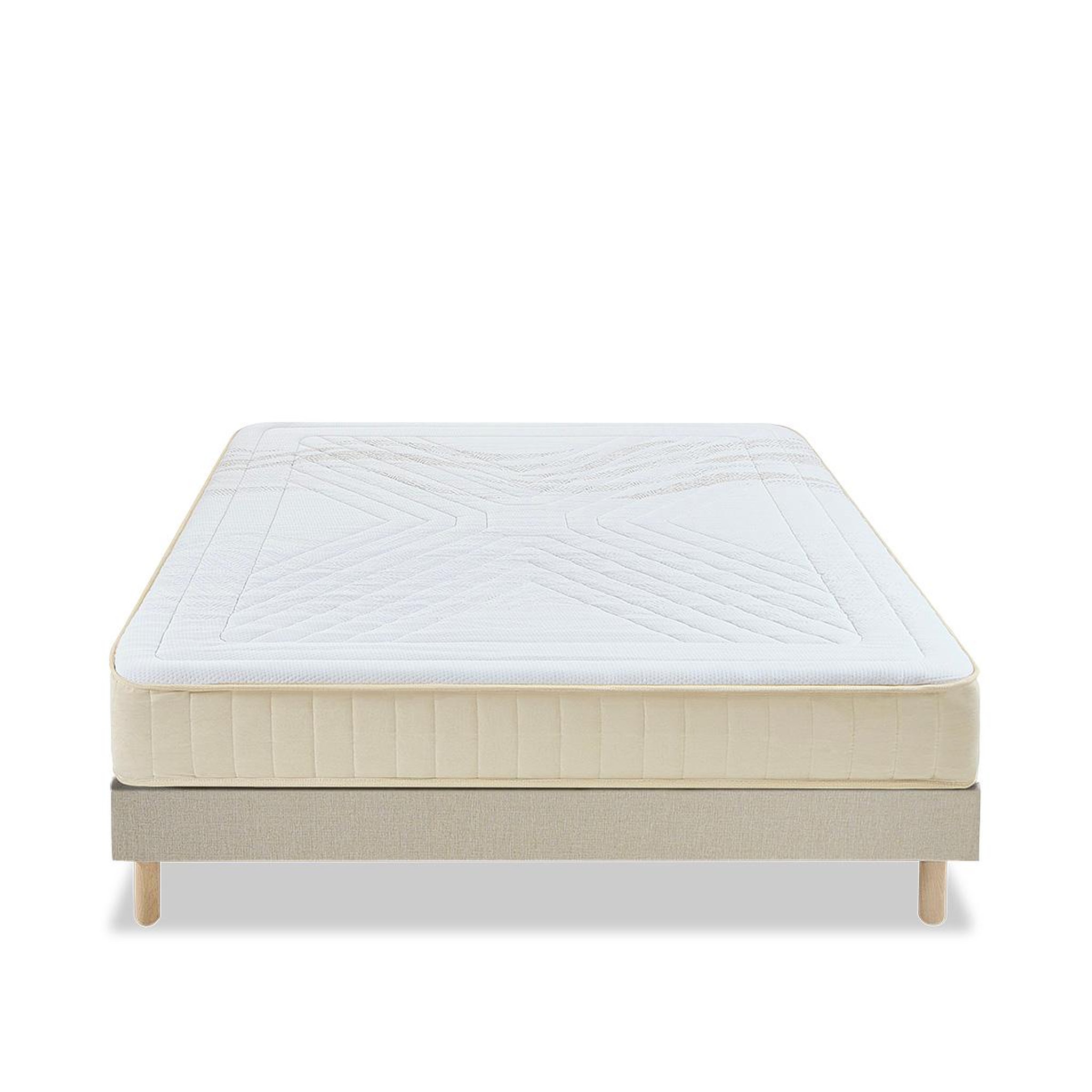 Voir la diapositive 1 : NUIT DE COTON Nuit de coton | ensemble symphonie 2.0 | matelas mémoire de forme + sommier bois