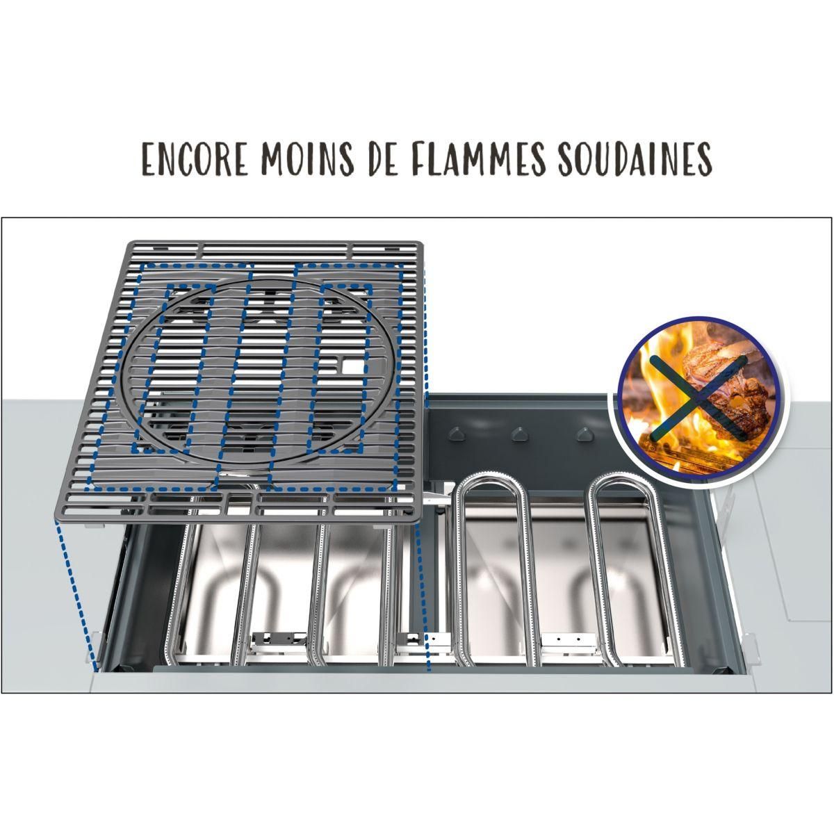 CAMPINGAZ Barbecue gaz Premium 4W noir 4 brûleurs sur chariot, 72x46 cm