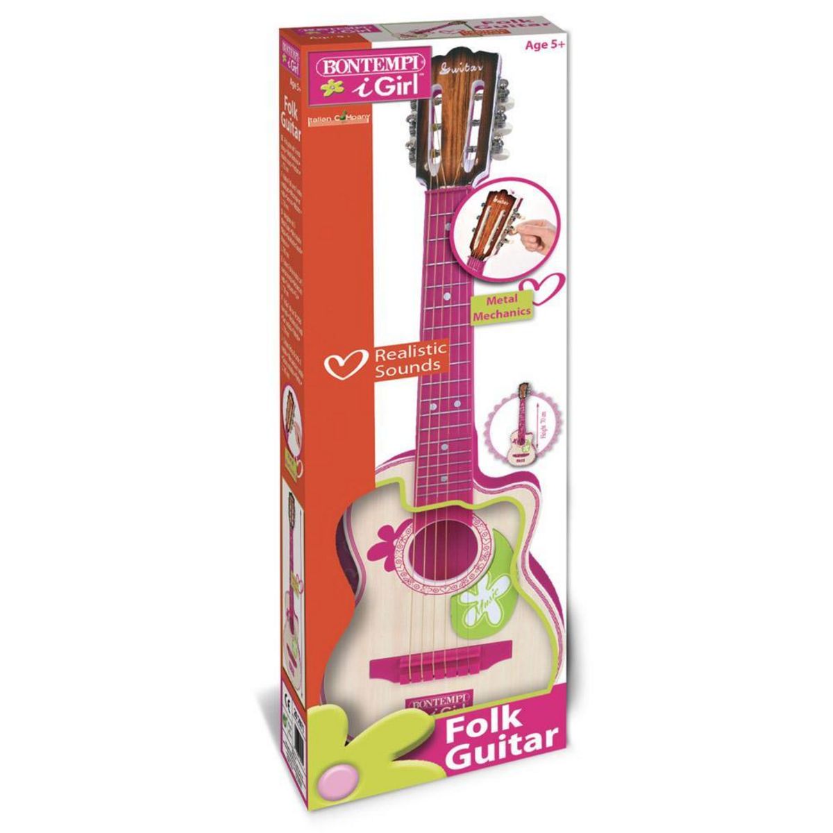 Bontempi Guitare plastique rose 70 cm