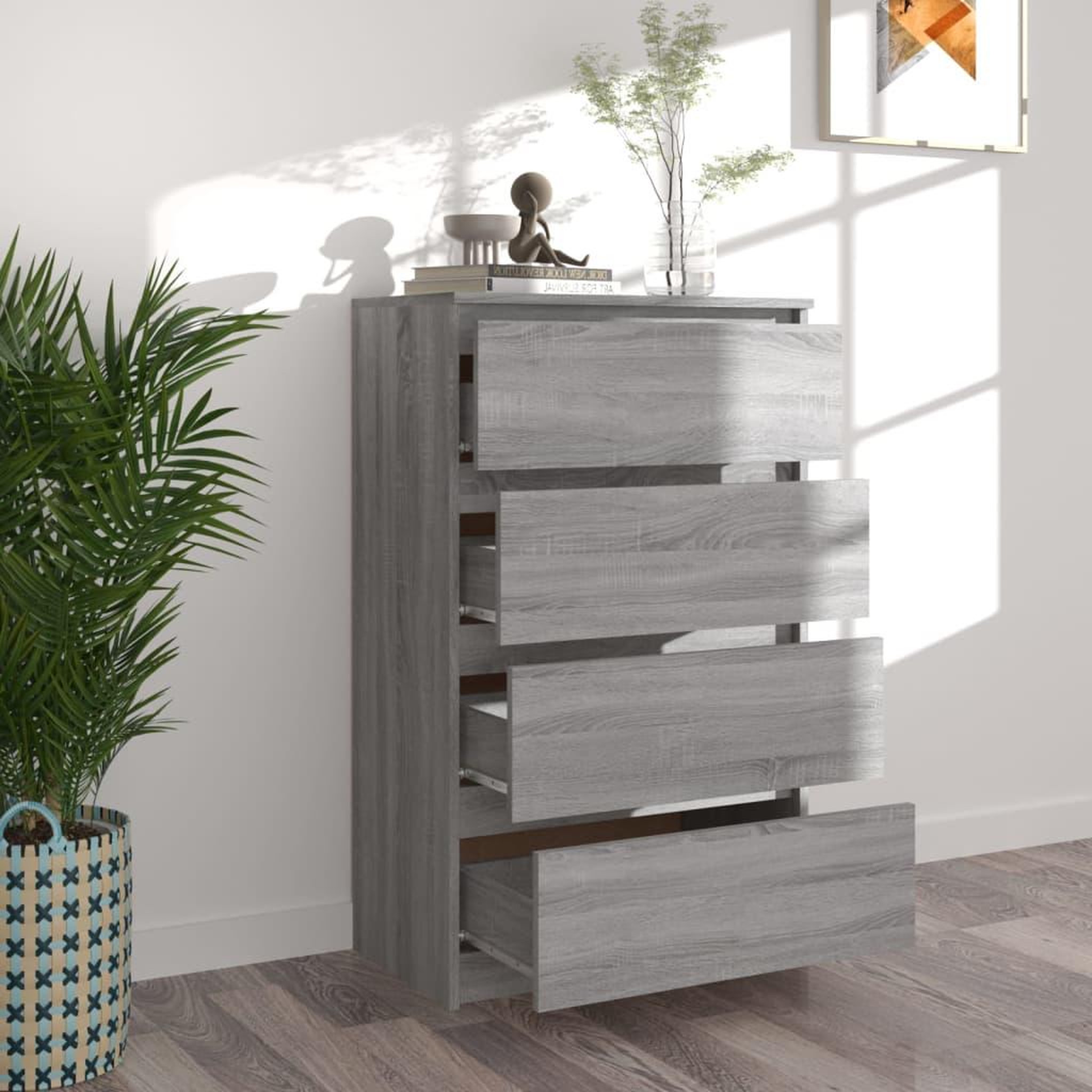 Voir la diapositive 3 : VIDAXL Buffet Sonoma gris 60x35x98,5 cm Bois d'ingenierie