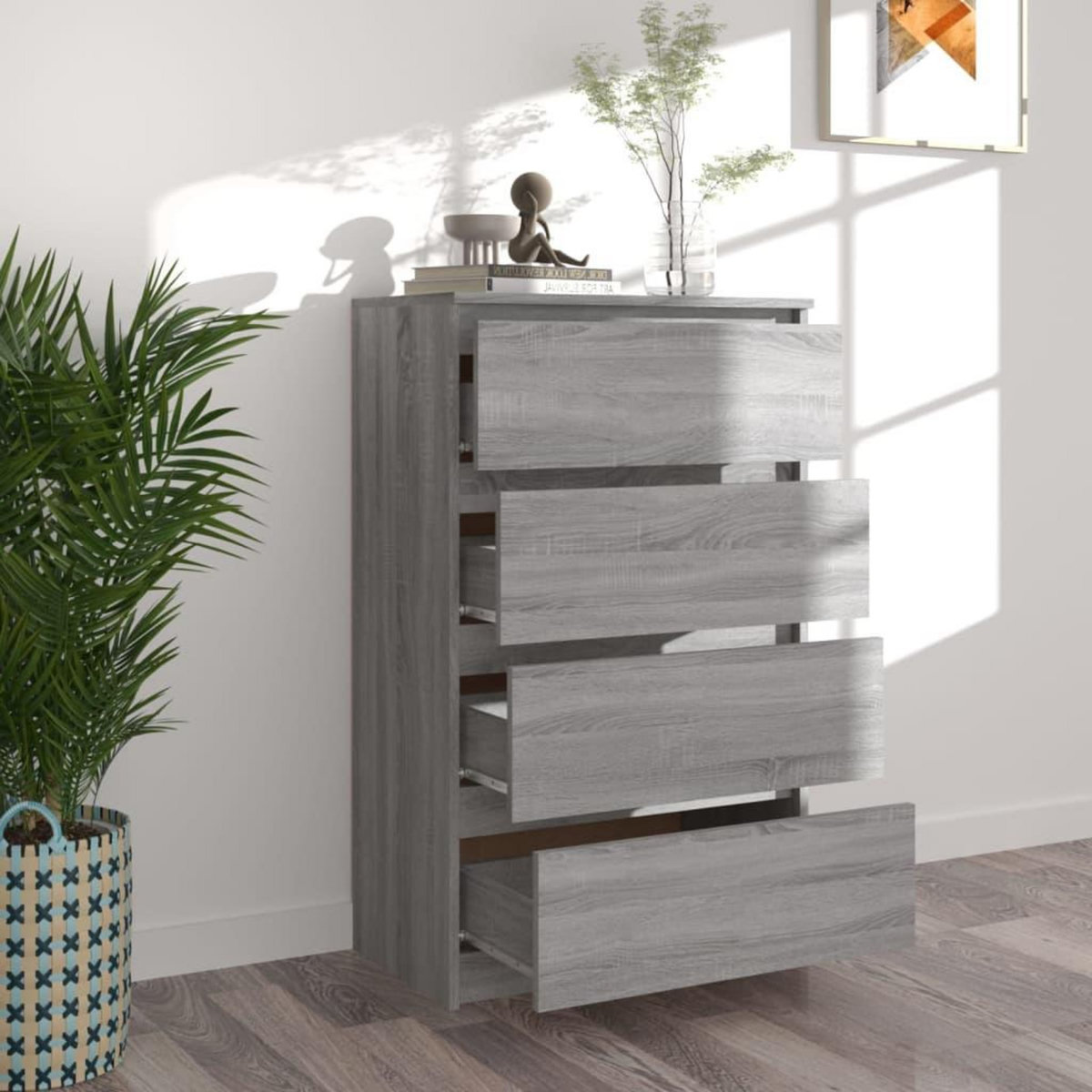 VIDAXL Buffet Sonoma gris 60x35x98,5 cm Bois d'ingenierie