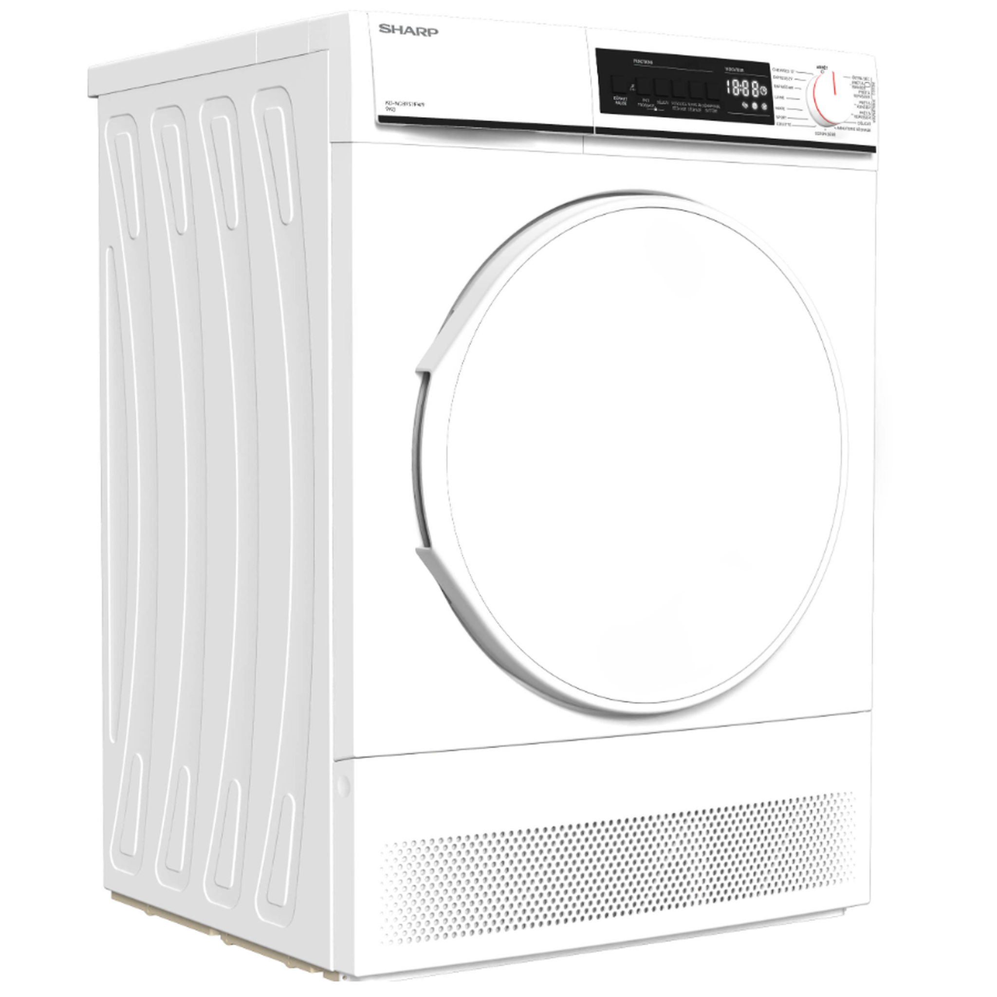 Voir la diapositive 2 : Sharp Sèche-linge frontal à condensation 60cm 9kg - KDNCB9S7PW9