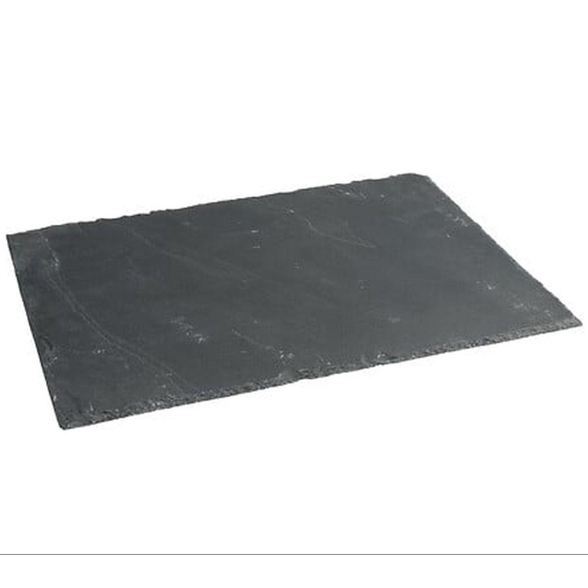 Voir la diapositive 3 : TOILINUX Lot de 2 assiettes de présentation en ardoise - 40 x 30 cm - gris foncé