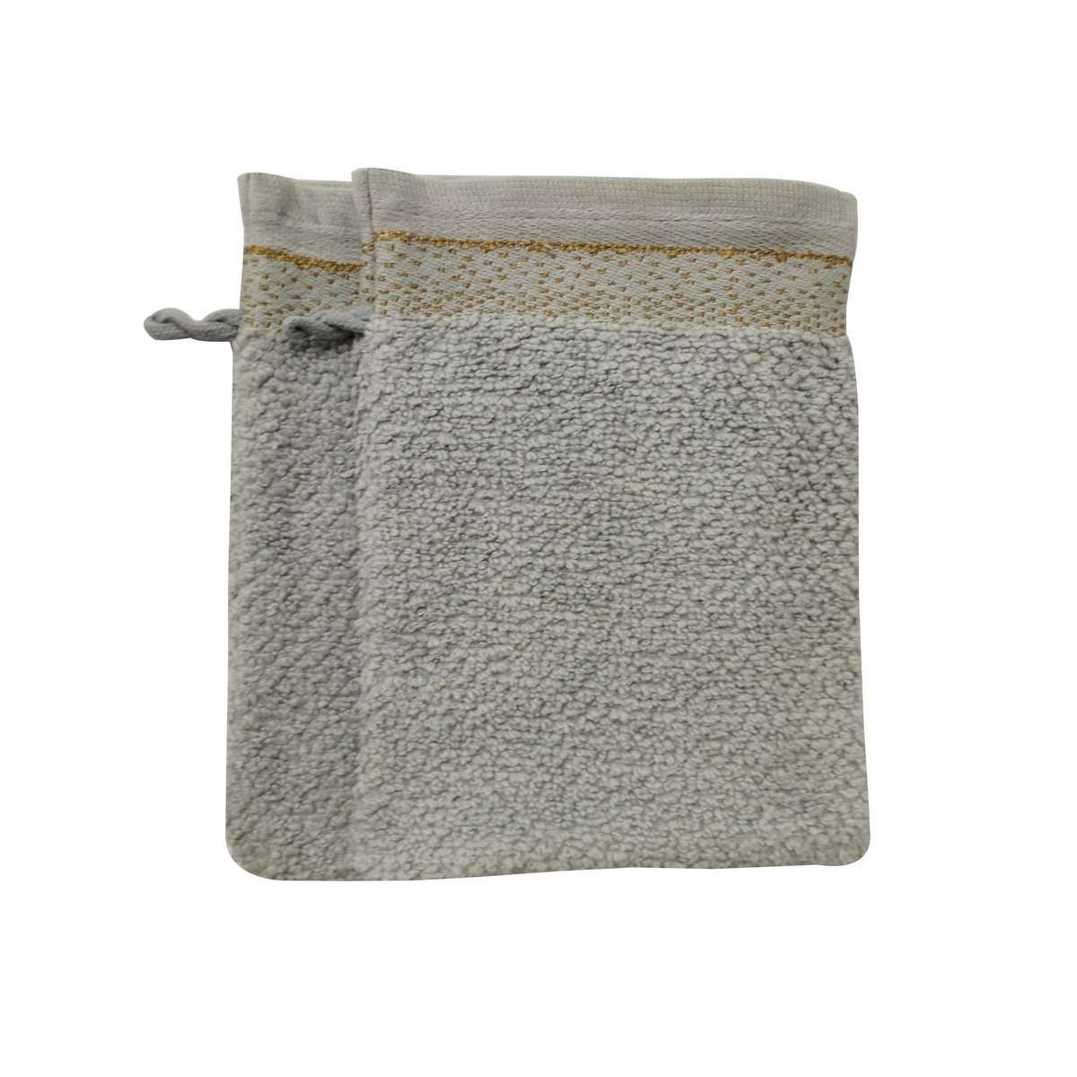 ACTUEL Lot de 2 gants de toilette uni en coton qualité zéro twist 500 g/m² 