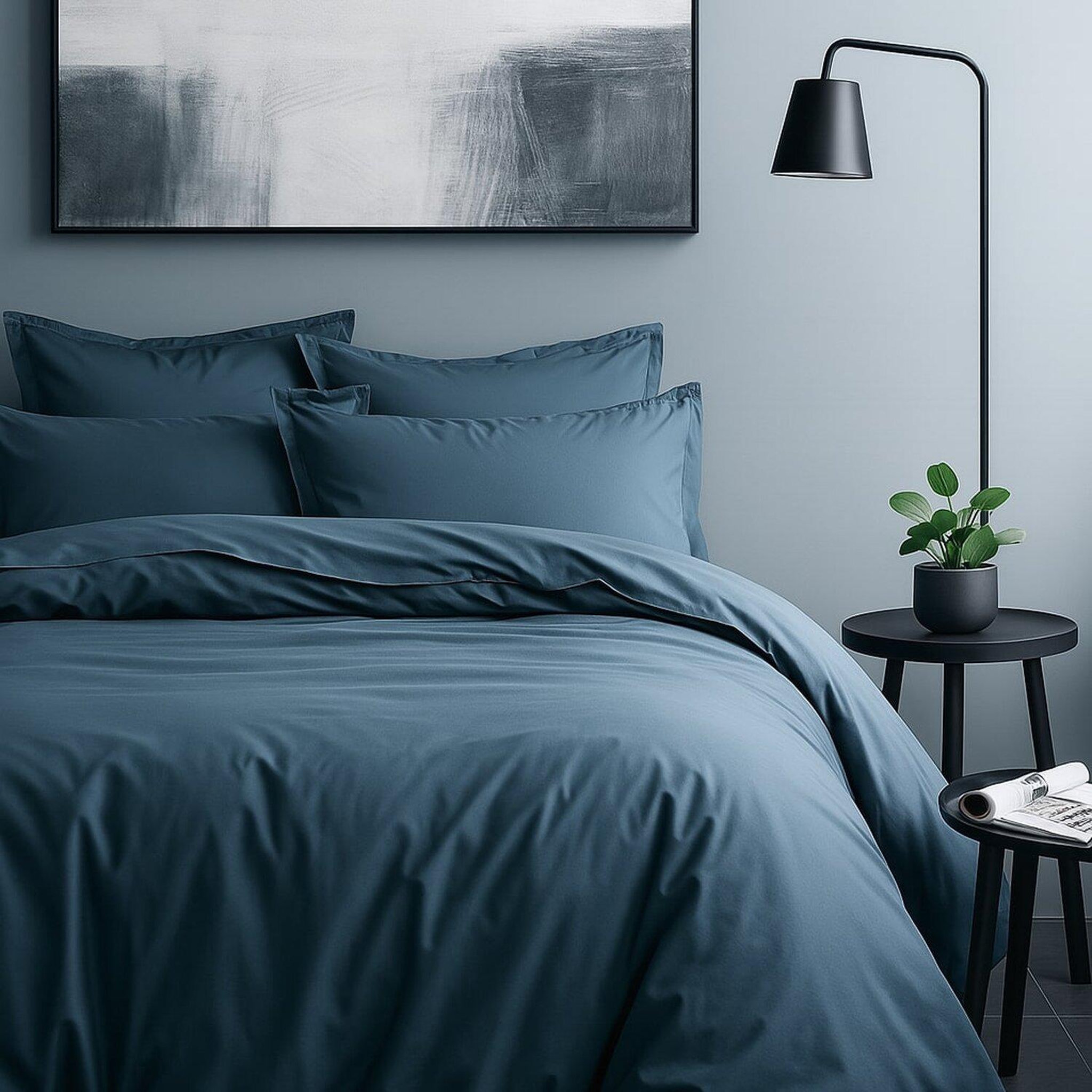 Voir la diapositive 1 : Home collection Parure housse de couette 100%satin de coton 70 fils