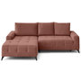 Voir la diapositive 1 : BEST MOBILIER Rimini - canapé d'angle gauche 4 places convertible avec coffre en tissu texturé