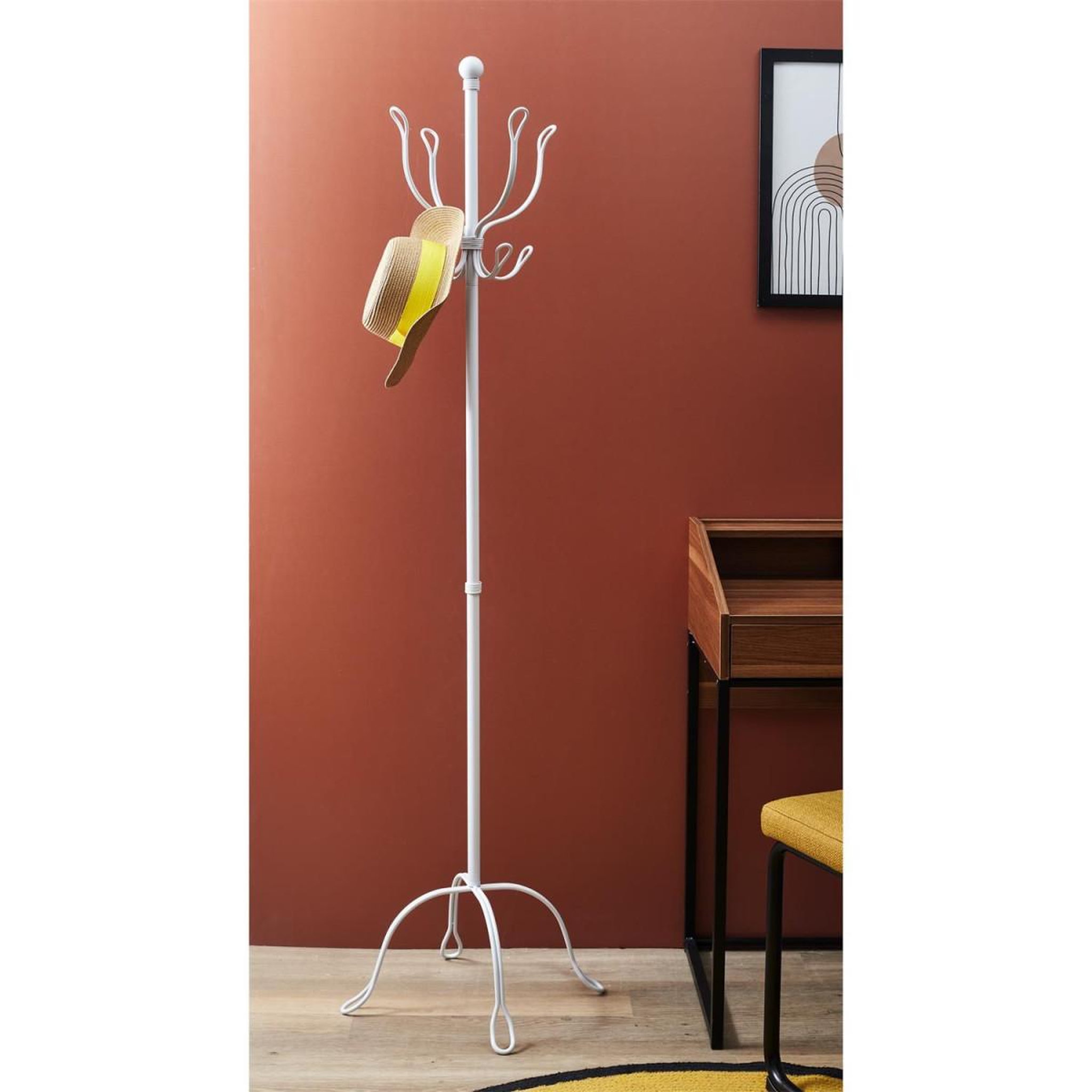 Voir la diapositive 3 : The Home Deco Factory Porte-manteau vintage  factory  170cm blanc