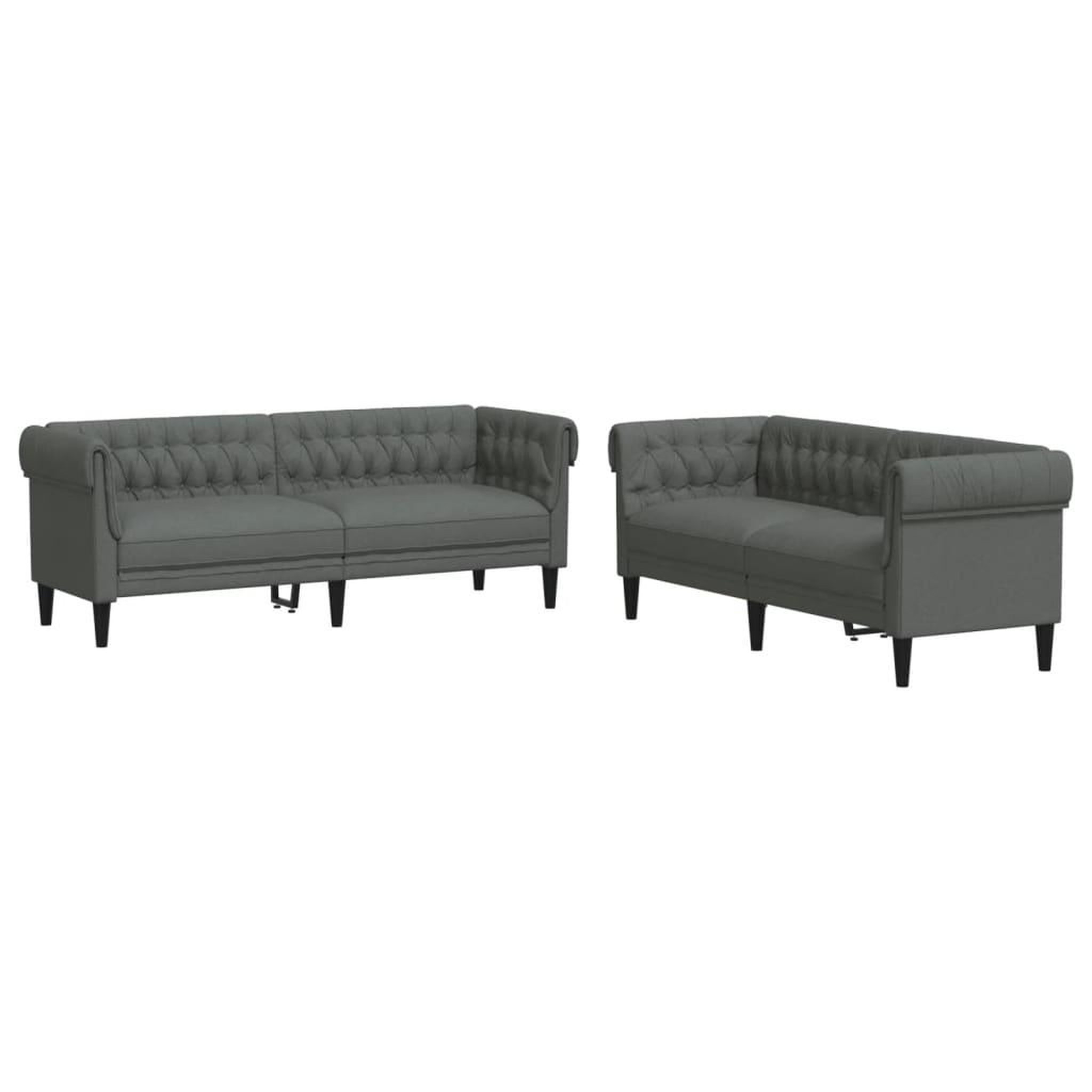 Voir la diapositive 2 : VIDAXL Ensemble de canapes 2 pcs gris fonce tissu
