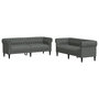 Voir la diapositive 2 : VIDAXL Ensemble de canapes 2 pcs gris fonce tissu