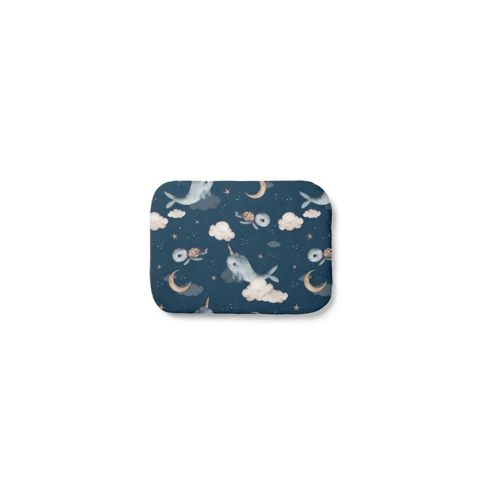 WALDIN Oreiller bébé 40 × 30 cm - motif baleine, bleu foncé