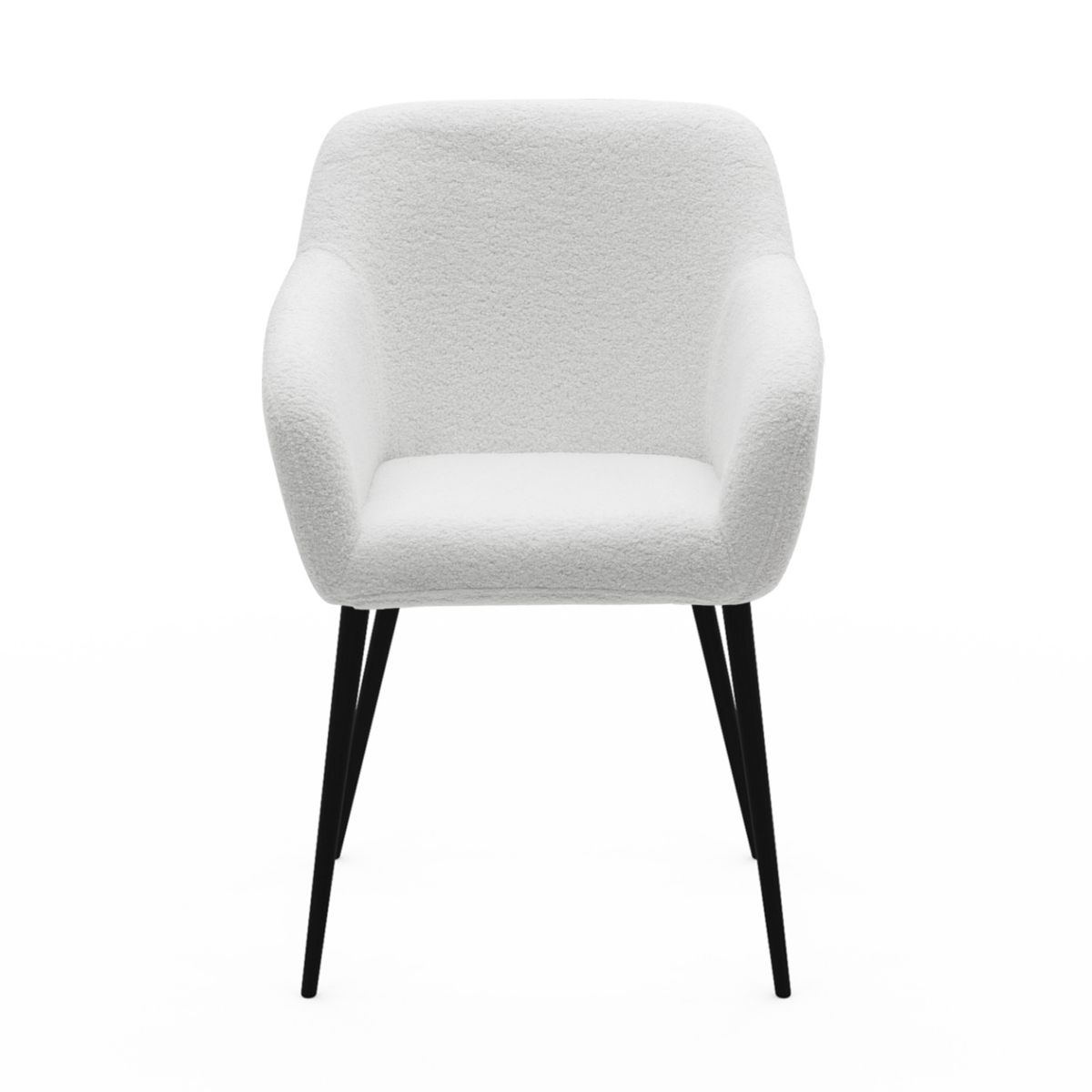 ID MARKET Lot de 2 chaises de salle à manger, fauteuils de table SHELIA en tissu bouclette