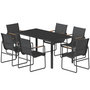 Voir la diapositive 5 : OUTSUNNY Salon de jardin 6 personnes 7 pièces acier verre noir