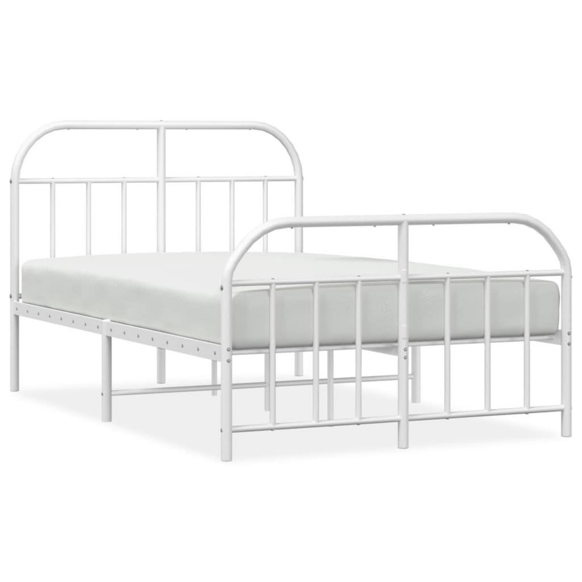 VIDAXL Cadre de lit metal sans matelas et pied de lit blanc 120x190 cm