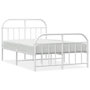 Voir la diapositive 1 : VIDAXL Cadre de lit metal sans matelas et pied de lit blanc 120x190 cm