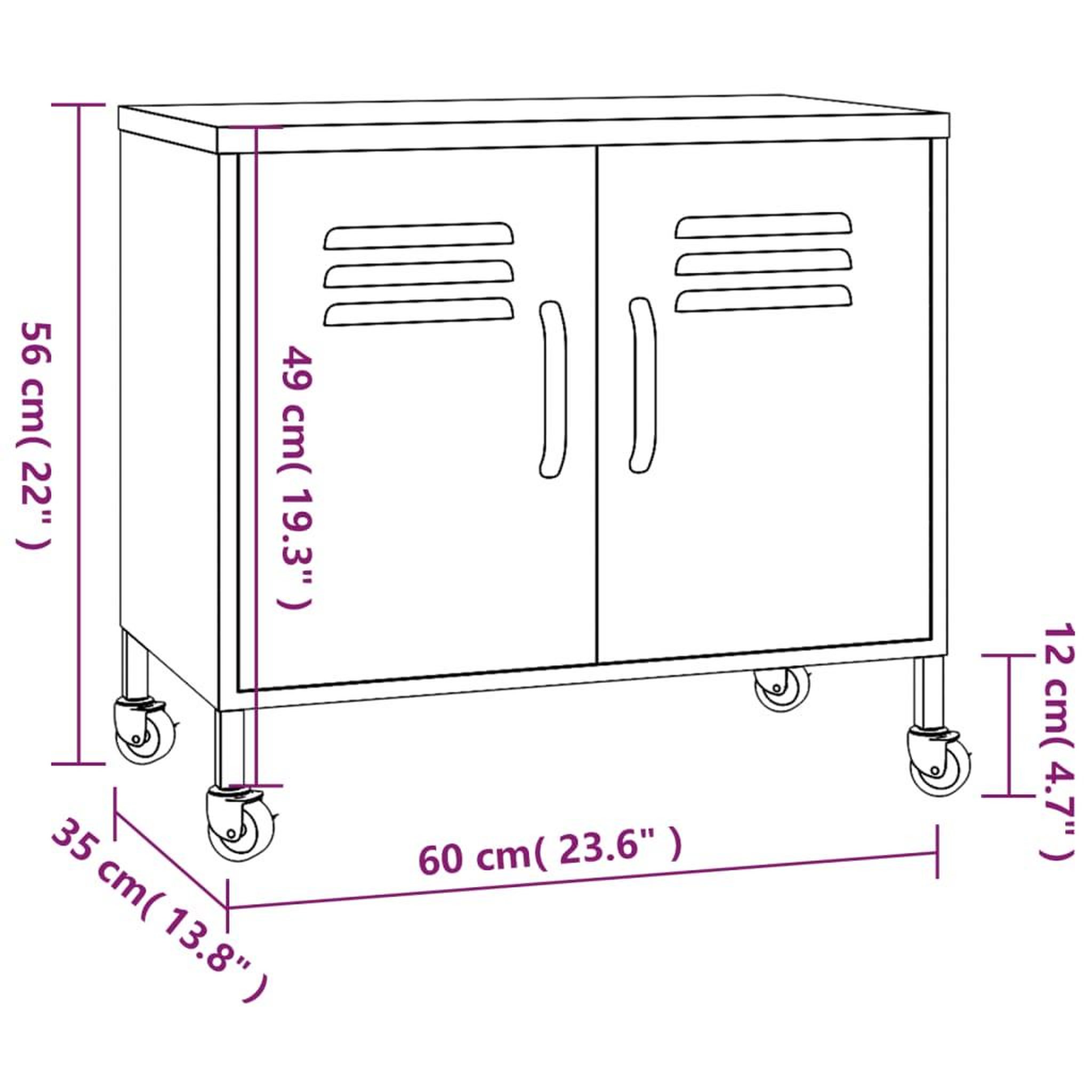 Voir la diapositive 6 : VIDAXL Armoire de rangement Anthracite 60x35x56 cm Acier