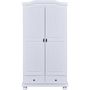 Voir la diapositive 1 : Armoire rustique en pin massif 2 portes  2 tiroirs L104cm BASTIAN