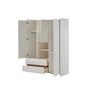 Voir la diapositive 3 : Armoire 3 portes 2 tiroirs L133cm KID