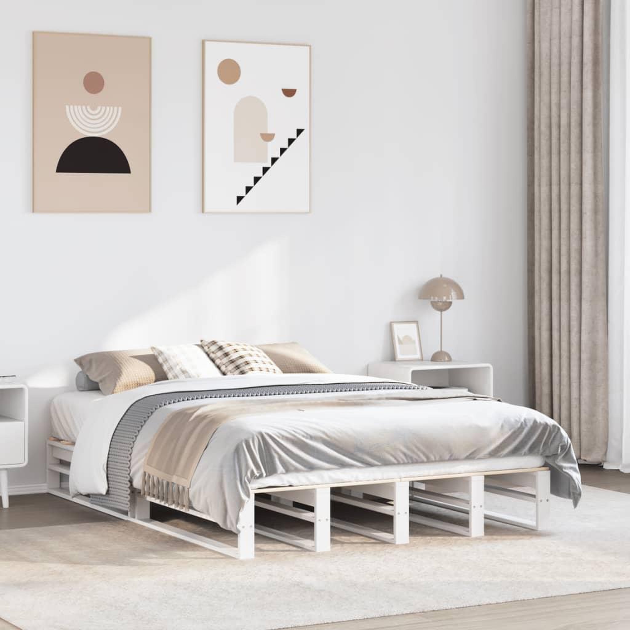 VIDAXL Cadre de lit sans matelas blanc 150x200 cm bois de pin massif