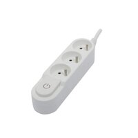 Multiprise hugo! blanche avec parasurtenseur 19500A, 3 prises + 2 ports USB  2m H05VV-F 3G1,5