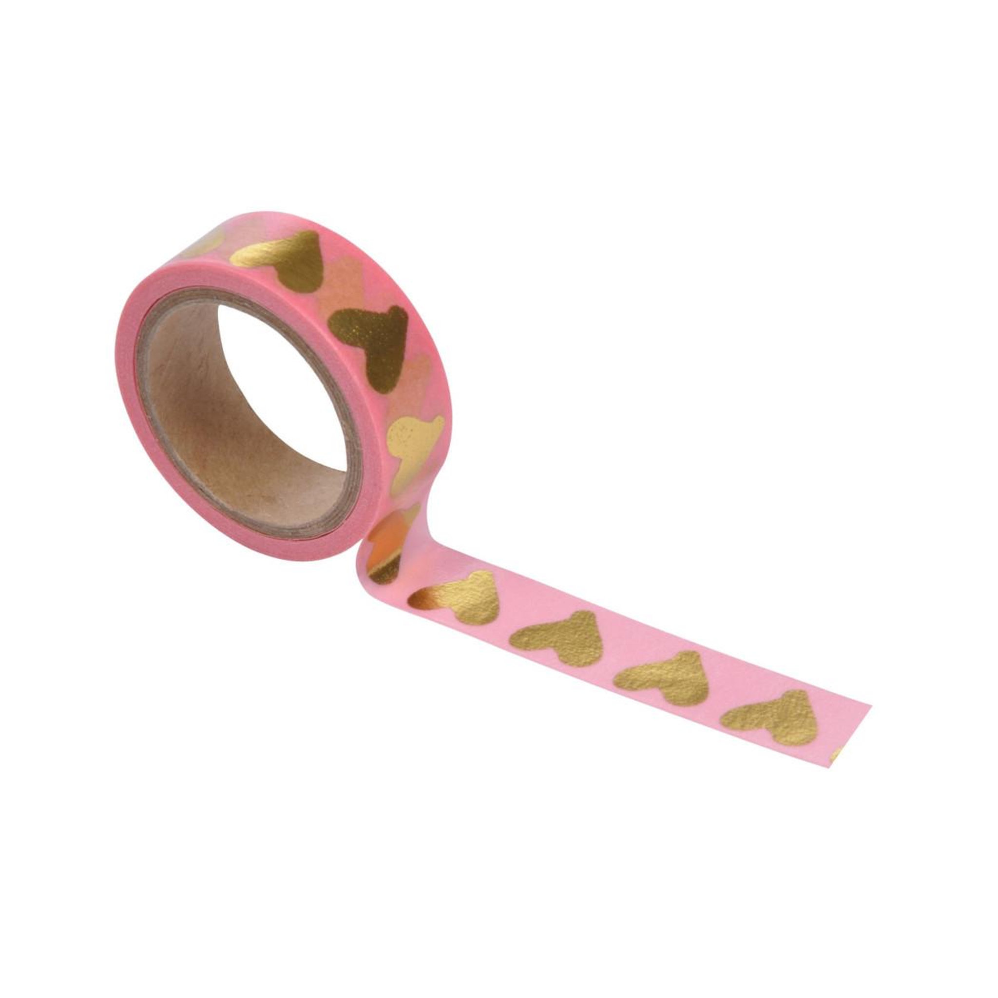 HOMEA Ruban masking tape  cœurs  5m or