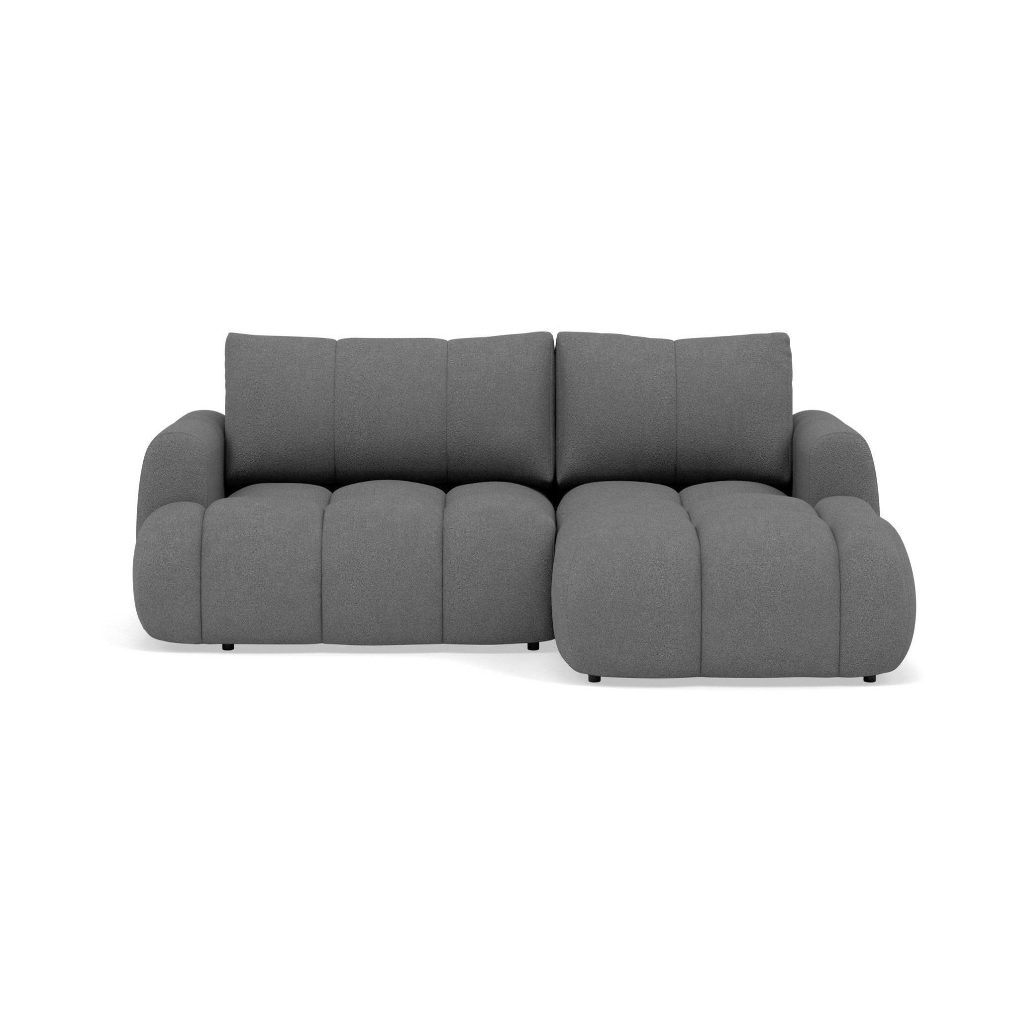 Voir la diapositive 1 : BEST MOBILIER Yulin - canapé d'angle droit 4 places convertible avec coffre en tissu bouclette