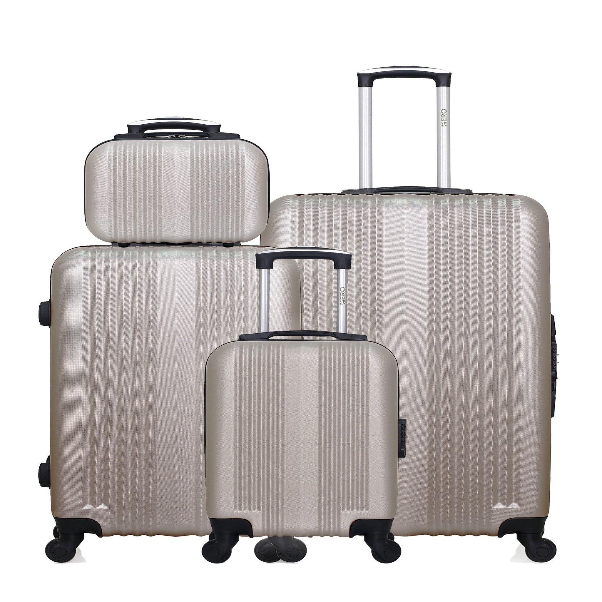 HERO Hero - lot de 4 - valise grand format, valise weekend, valise cabine xxs et vanity lipari