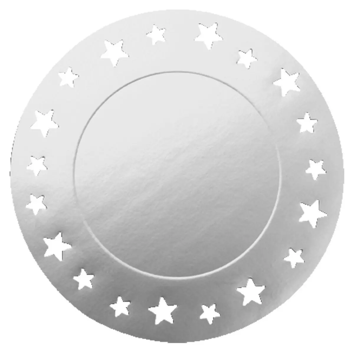 Sous-assiettes argent 34cm motif étoile x4