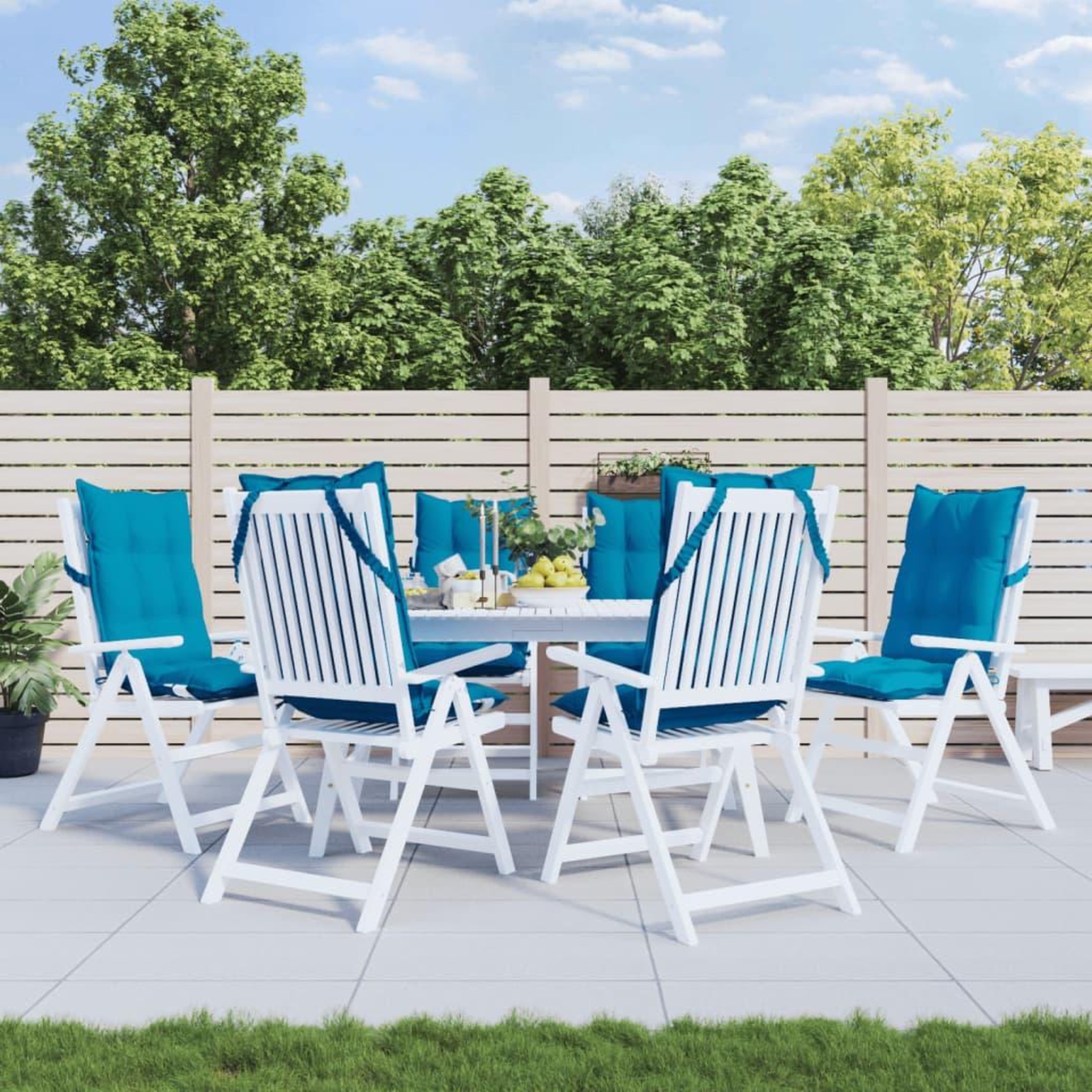 VIDAXL Coussins de chaise a dossier haut lot de 6 bleu clair