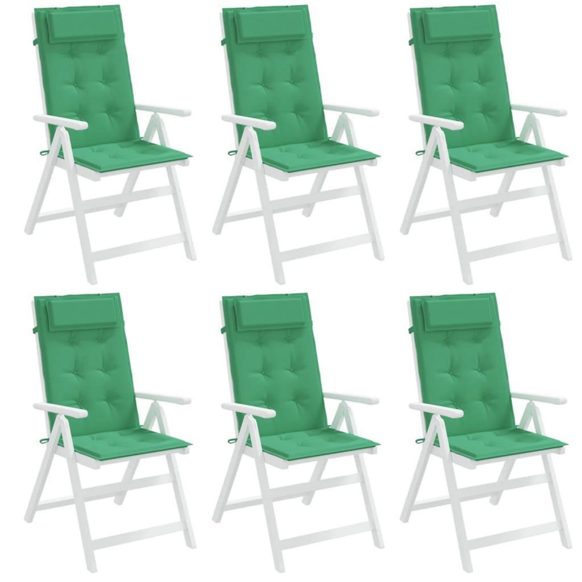 VIDAXL Coussins de chaise a dossier haut lot de 6 vert tissu oxford