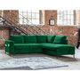 Voir la diapositive 1 : BEST MOBILIER Lilly - canapé d'angle droit - 5 places - convertible - en velours