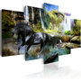 Voir la diapositive 1 : Paris Prix Tableau  Cheval Noir sur Fond de Cascade Paradis