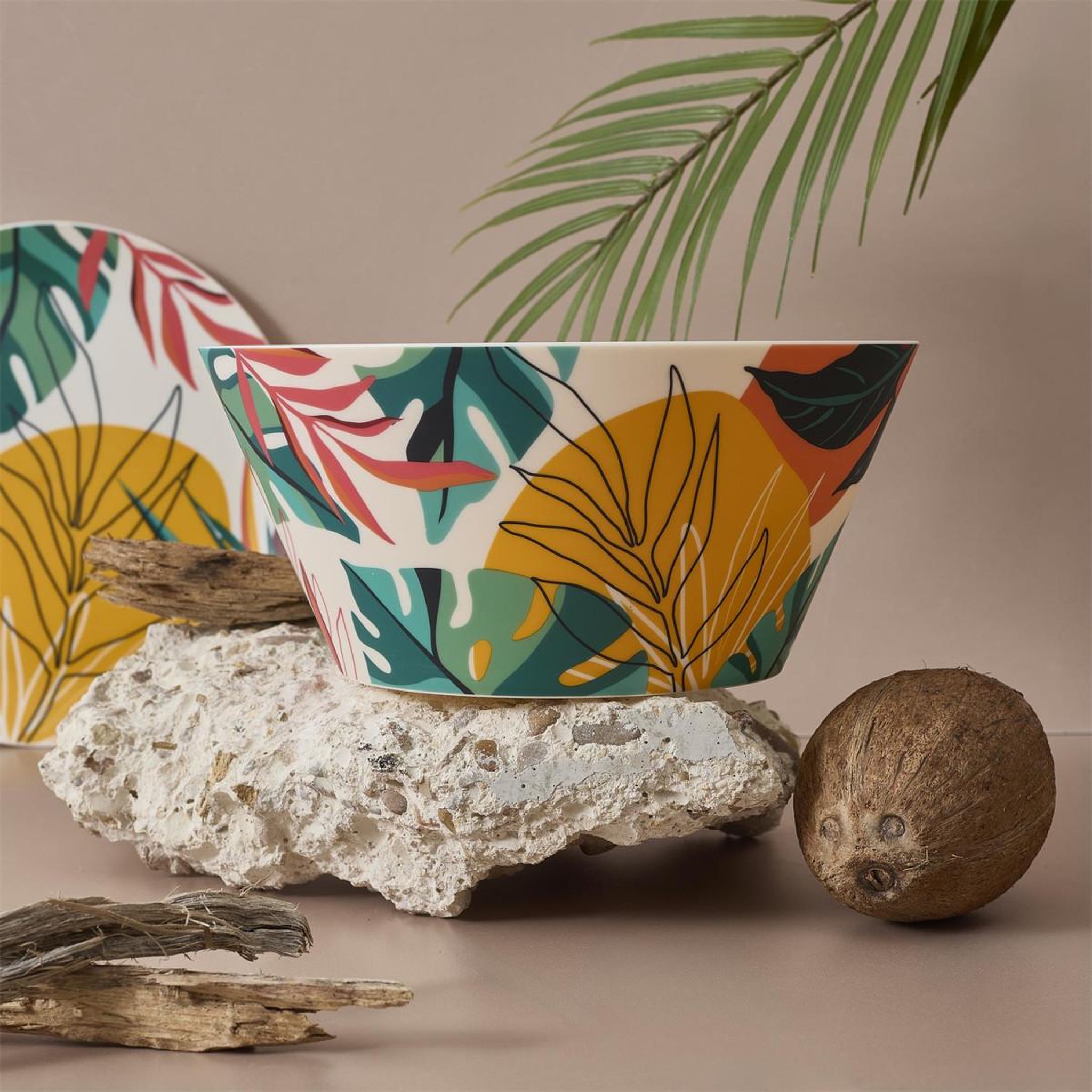 Voir la diapositive 3 : The Home Deco Factory Saladier réutilisable  paradis exotique  25cm multicolore
