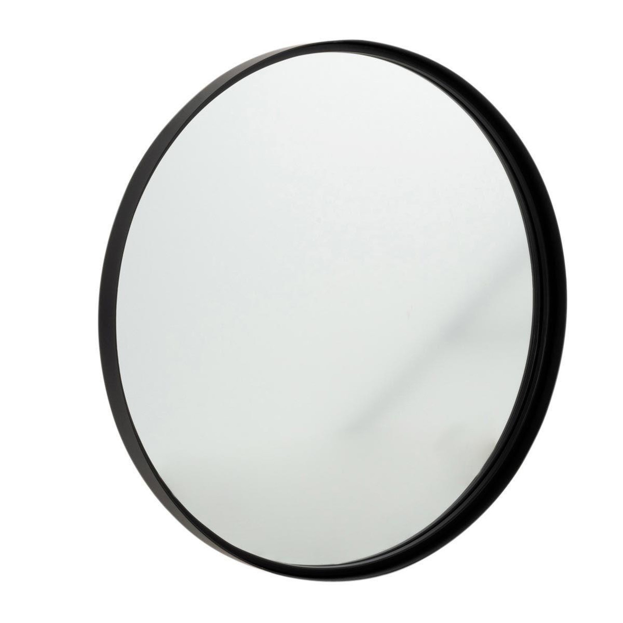 J-LINE Miroir Mural Rond Design  Bord Métal  60cm Noir