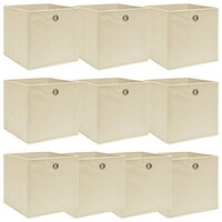 vidaXL Boîte de rangement Tissu 50x30x25 cm Crème