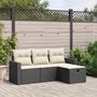 Voir la diapositive 1 : VIDAXL Salon de jardin 4 pcs avec coussins noir resine tressee