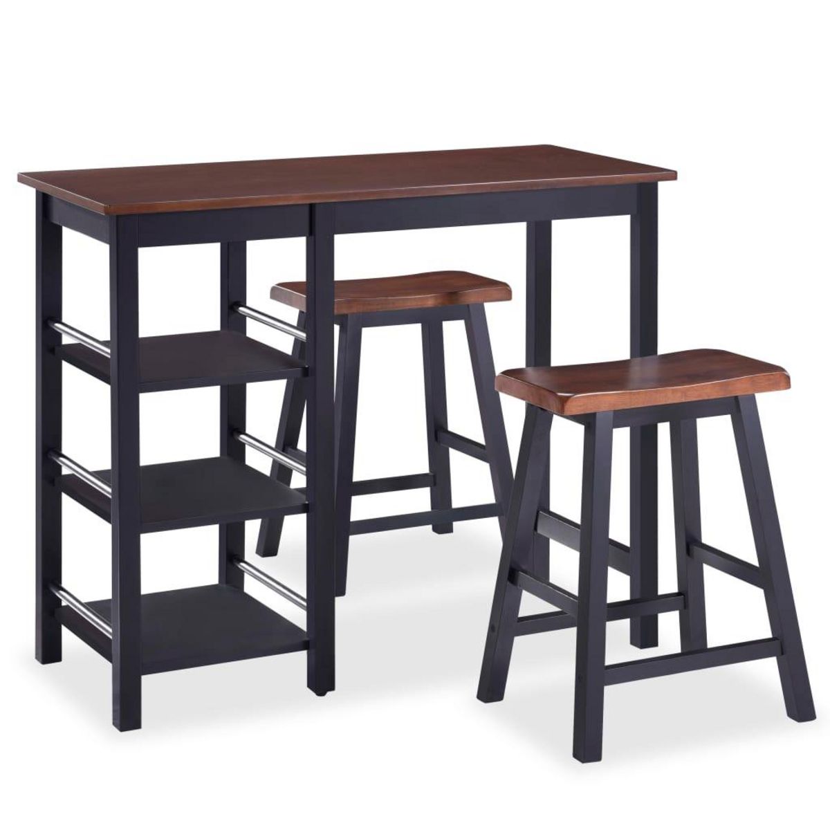 VIDAXL Assortiment de bar 3 pcs MDF Noir