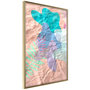 Voir la diapositive 1 : Paris Prix Affiche Murale Encadrée  Colourful Camouflage Peach