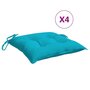 Voir la diapositive 2 : VIDAXL Coussins de chaise lot de 4 turquoise 50x50x7 cm tissu oxford