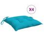 Voir la diapositive 2 : VIDAXL Coussins de chaise lot de 4 turquoise 50x50x7 cm tissu oxford