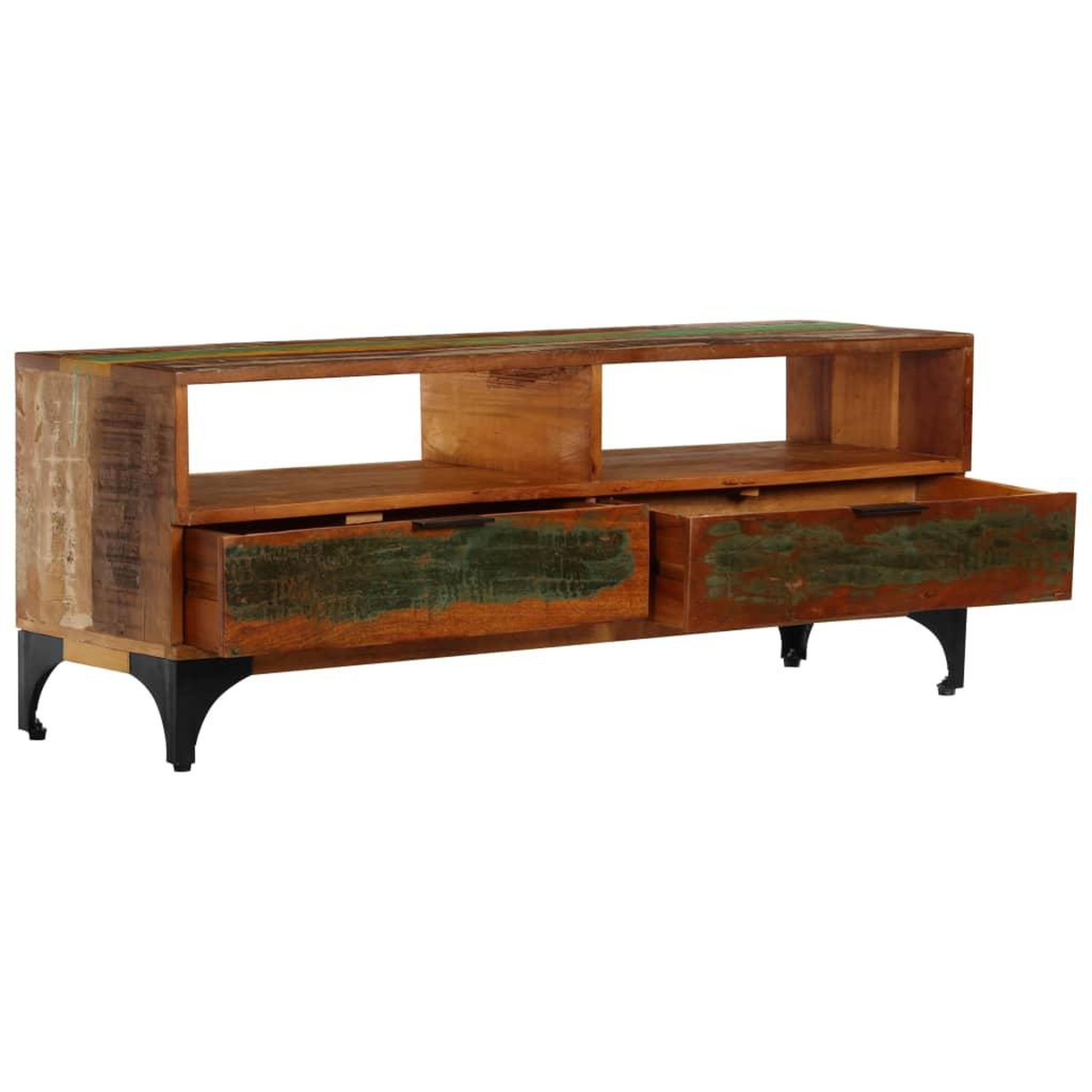Voir la diapositive 3 : VIDAXL Meuble TV 118x35x45 cm Bois de recuperation massif