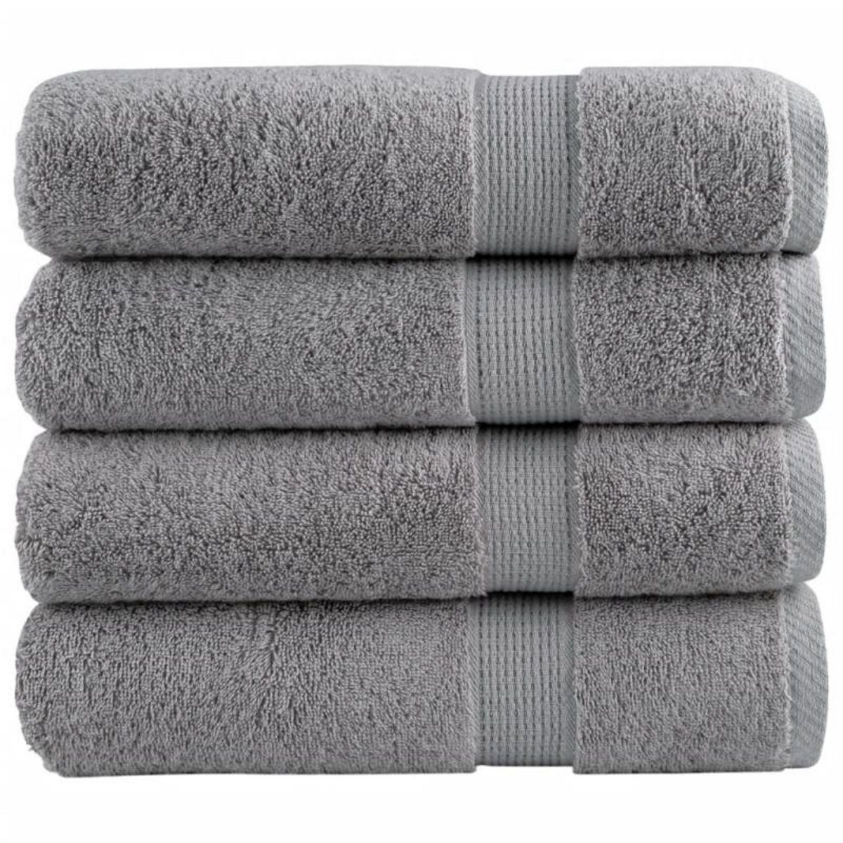 VIDAXL Serviettes de douche de qualité supérieure SOLUND 4 pcs gris
