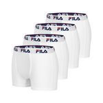 FILA Lot de 4 Boxers Homme FILA 5016 coton couleur Blanc. Coloris disponibles : Blanc