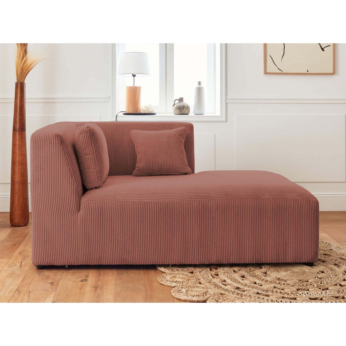 LISA DESIGN Victoire - canapé modulable d'angle droit - 5 places - en velours côtelé