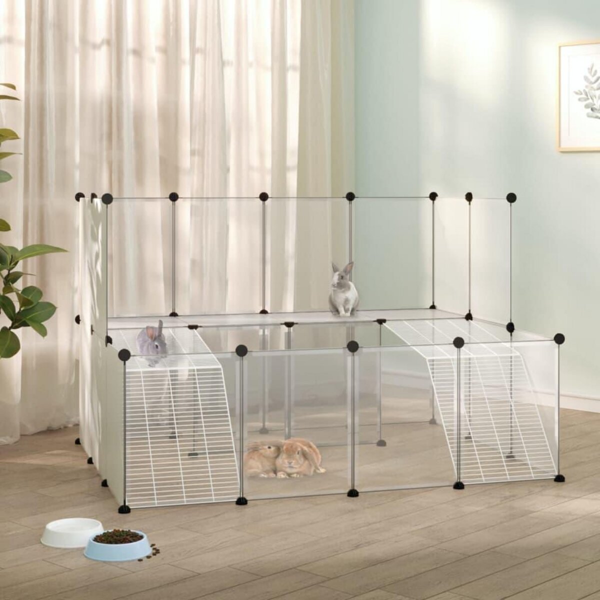 VIDAXL Cage pour petits animaux Transparent 143x107x93 cm PP et Acier