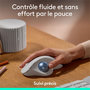 Voir la diapositive 2 : Logitech Souris sans fil Ergo M575S Blanc cassé