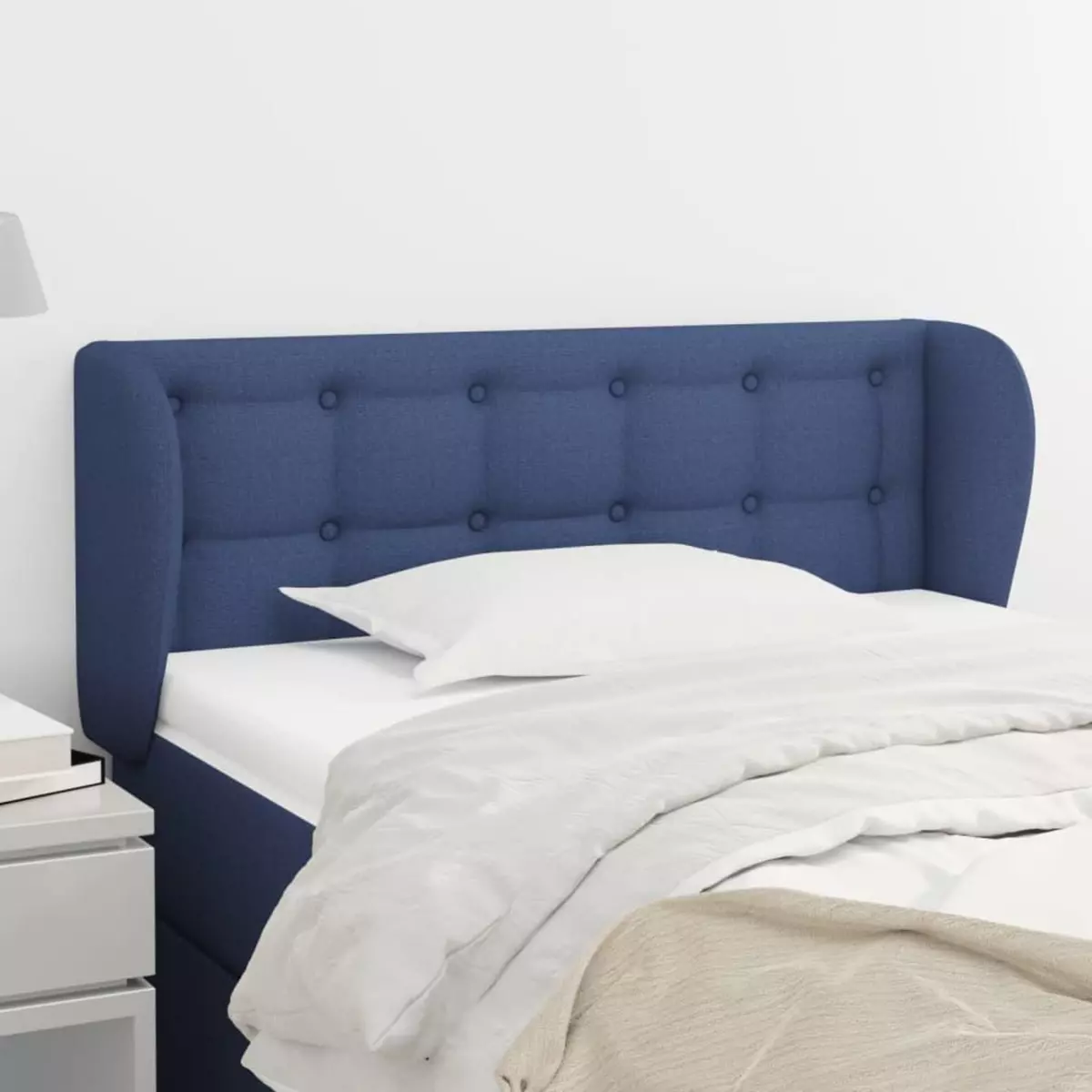 VIDAXL Tete de lit avec oreilles Bleu 83x23x78/88 cm Tissu