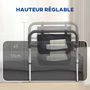 Voir la diapositive 4 : HOMCOM Barre de redressement de lit réglable en hauteur - poignée d'appui pour le lit - barre d'appui de lit avec rangement - acier noir